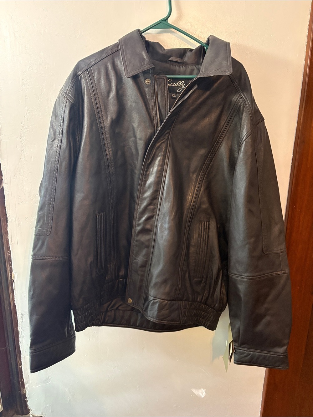 NWT: Scully Black Leather Bomber Jacket Size XXL